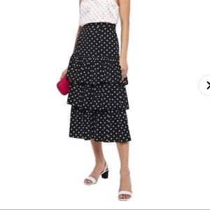 Cinq a sept tiered midi skirt